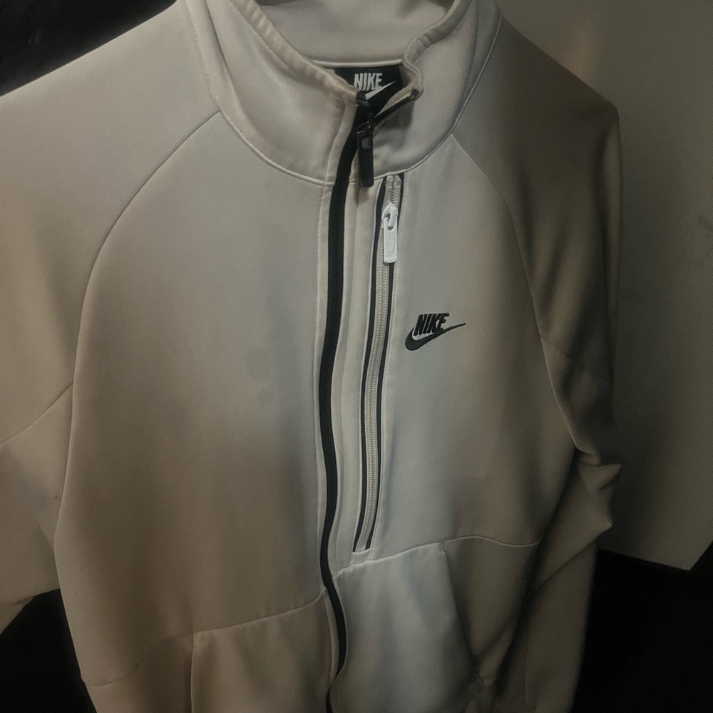 Nike Men's Size Small Track Zip Up - White - 9/10 Condition